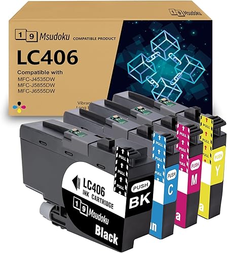 LC406 - Cartuchos de tinta compatibles con cartuchos de tinta Brother LC406 XL LC 406 XL de alto rendimiento, funcionan con impresora Brother