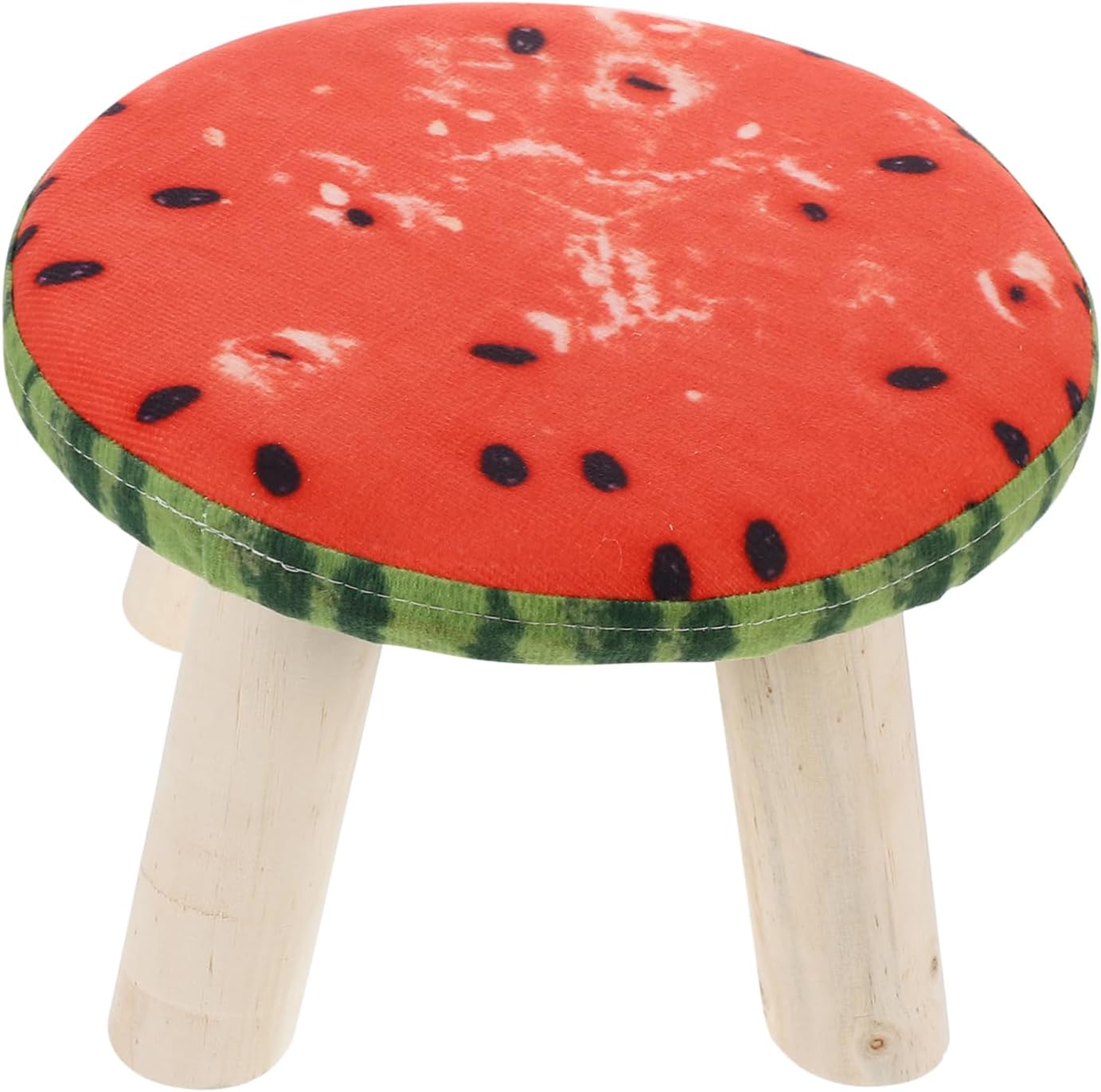 Ciieeo Wooden Small Stool Cartoon Cover Boys and Girls Learning Bench Round Entrance Stool Non-Slip Design