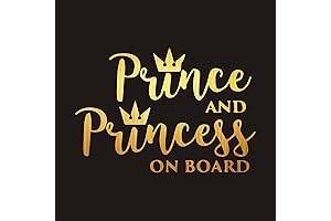 Meitinalife Prince and Princess on Board Decals for Vehicle, 4.33"x6.29"