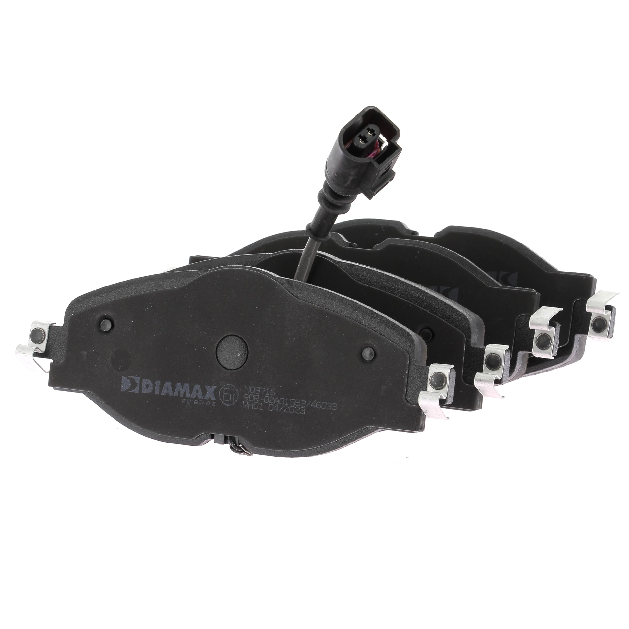 DIAMAX Kit pastiglie freni Anteriore con sensore usura integrato N09716 Compatibilità con VW Golf 7 Hatchback 5G1, BQ1, BE1, BE2 T-Roc A11 Golf 8 Hatchback CD1 TIGUAN AD1, AUDI A3 Sportback 8VA, 8VF
