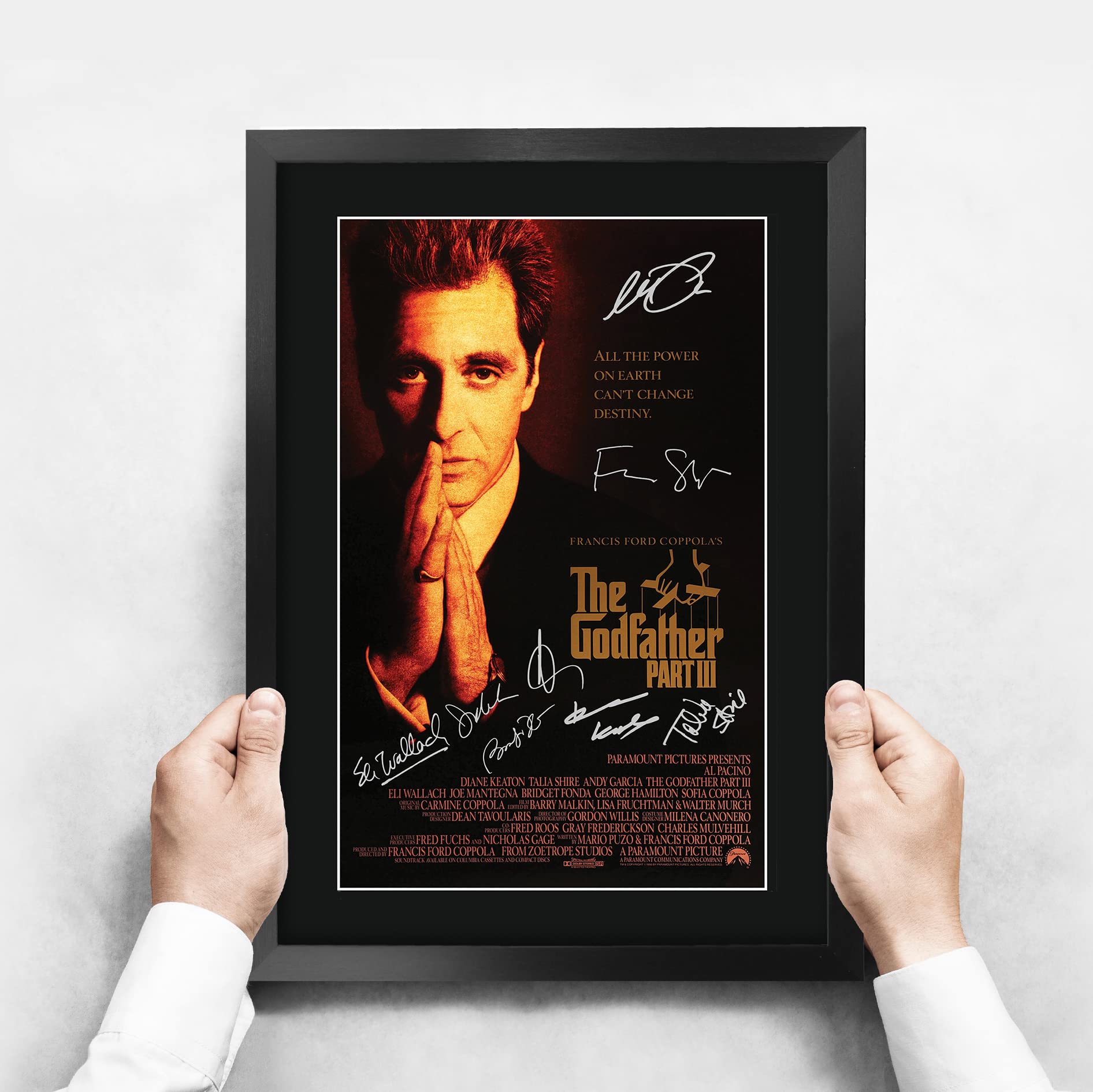 Photo Autographe Al Pacino The Godfather - Poster A4 Encadré Pour Fans De Cinéma