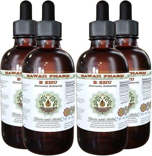 Miniatura 9 de Hawaii Pharm E Zhu Extracto líquido sin alcohol, E Zhu, Zedoary (Curcuma Zedoaria) Raíz Glicerita Natural Suplemento herbario 2x2 oz