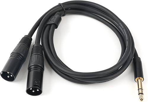 Miniatura 7 de SiYear Profesión 0.250 in (14 pulgadas) TRS Macho Plug a 2 Doble XLR Macho Micrófono estéreo desequilibrado Convertidor de audio Adaptador Y Splitte