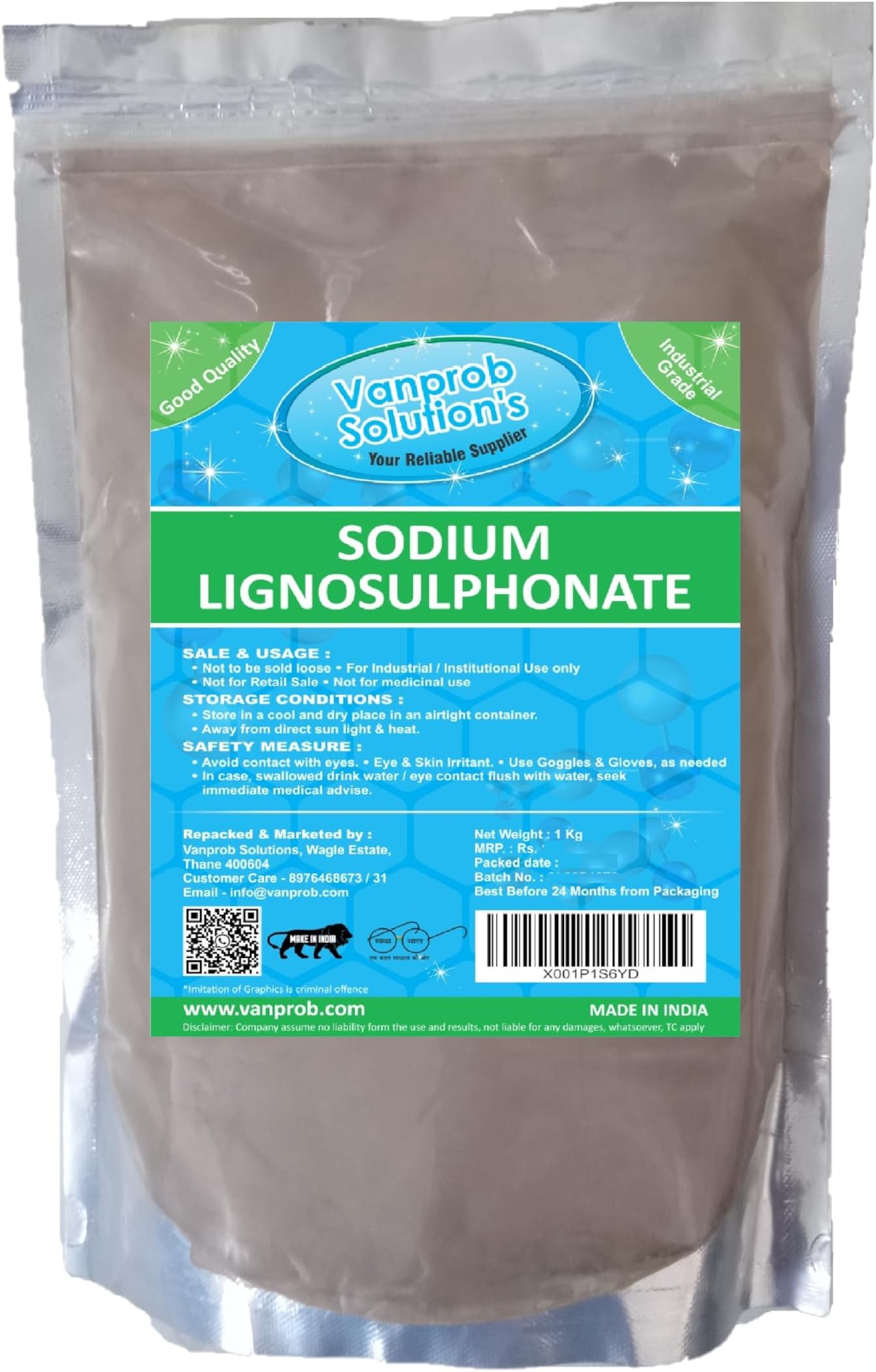 Sodium Lignosulphonate Industrial Grade - 750 gms x 1 Pack