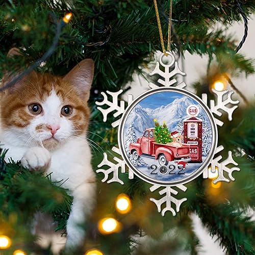 Miniatura 4 de Adornos de metal de felicitación para perros de invierno, colgante colgante para colgar precios de gasolinera, adornos de Navidad, perro de nieve en