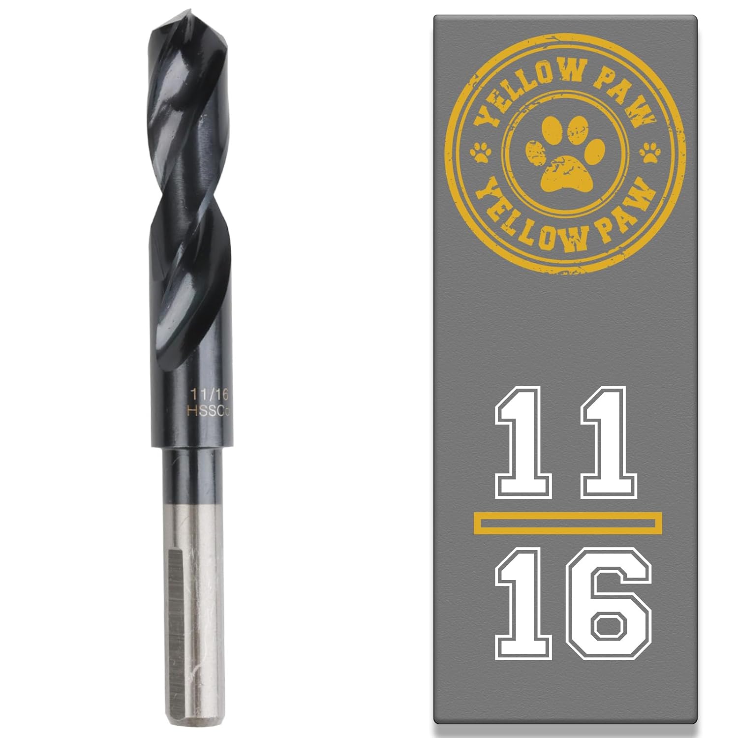 11/16 Inch Drill Bit for Metal - Industrial Grade M35 Cobalt Titanium Aluminum Nitrite - 11/16" Diameter & Total Length of 6" with Working Length of 3" Easily Drill Into Metal, Steel, & Aluminum 11/16" 1