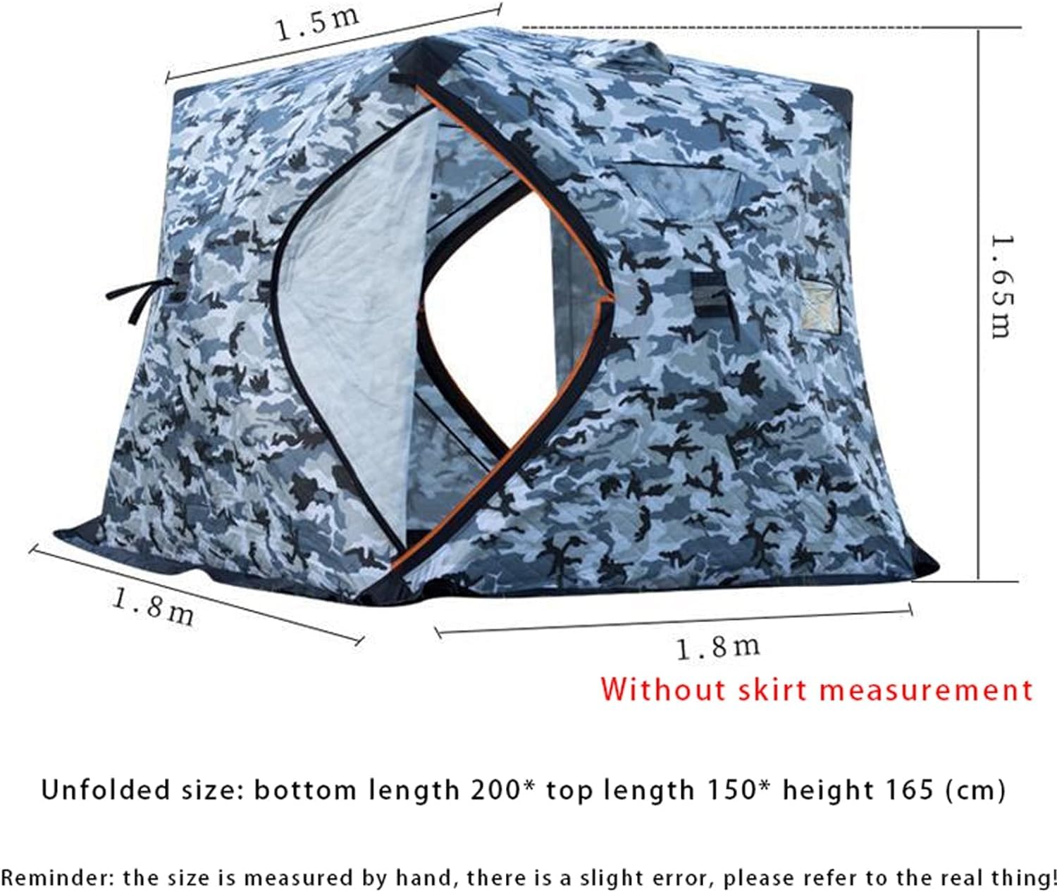 Namioty Outdoor Camping 2-3 osoby Automatyczny Namiot do łowienia ryb pod lodem, odporny na śnieg i zimno Bawełniany, zagęszczony, zimowy Namiot Ciepły Safehappy