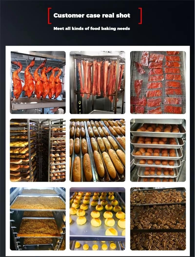 32 Tray Rotary Rack Oven Commercial Bakery Equipment, Large Capacity Bread Baking Machine with Convection Hot Air Circulation, Stainless Steel Design for Restaurant Food Production Business