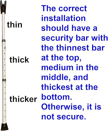 Miniatura 2 de Barra de seguridad para puerta, barra de seguridad para puerta, puerta corredera ajustable, topes de puerta de patio, barricada interior, bloqueo de