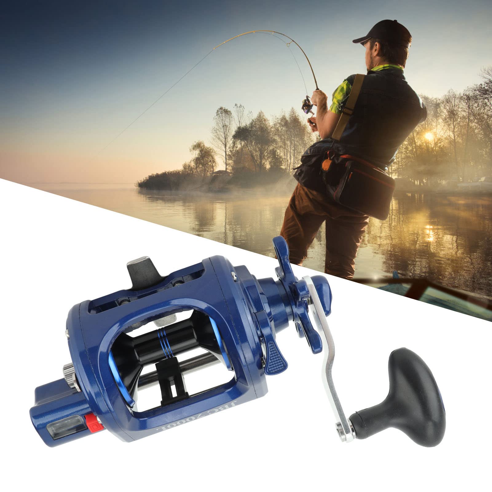 Mulinello da pesca HaloVerde in acqua salata con controllo del freno magnetico per lanci stabili, dotato di display della quantità di avvolgimento, mulinello da pesca Baitcasting