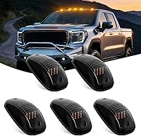 Nilight 5PCS 16-LED Amber Smoked Lens Cab Roof Marker Lights - Waterproof Clearance Kit for Ford Dodge Ram Trucks SUVs Pickups