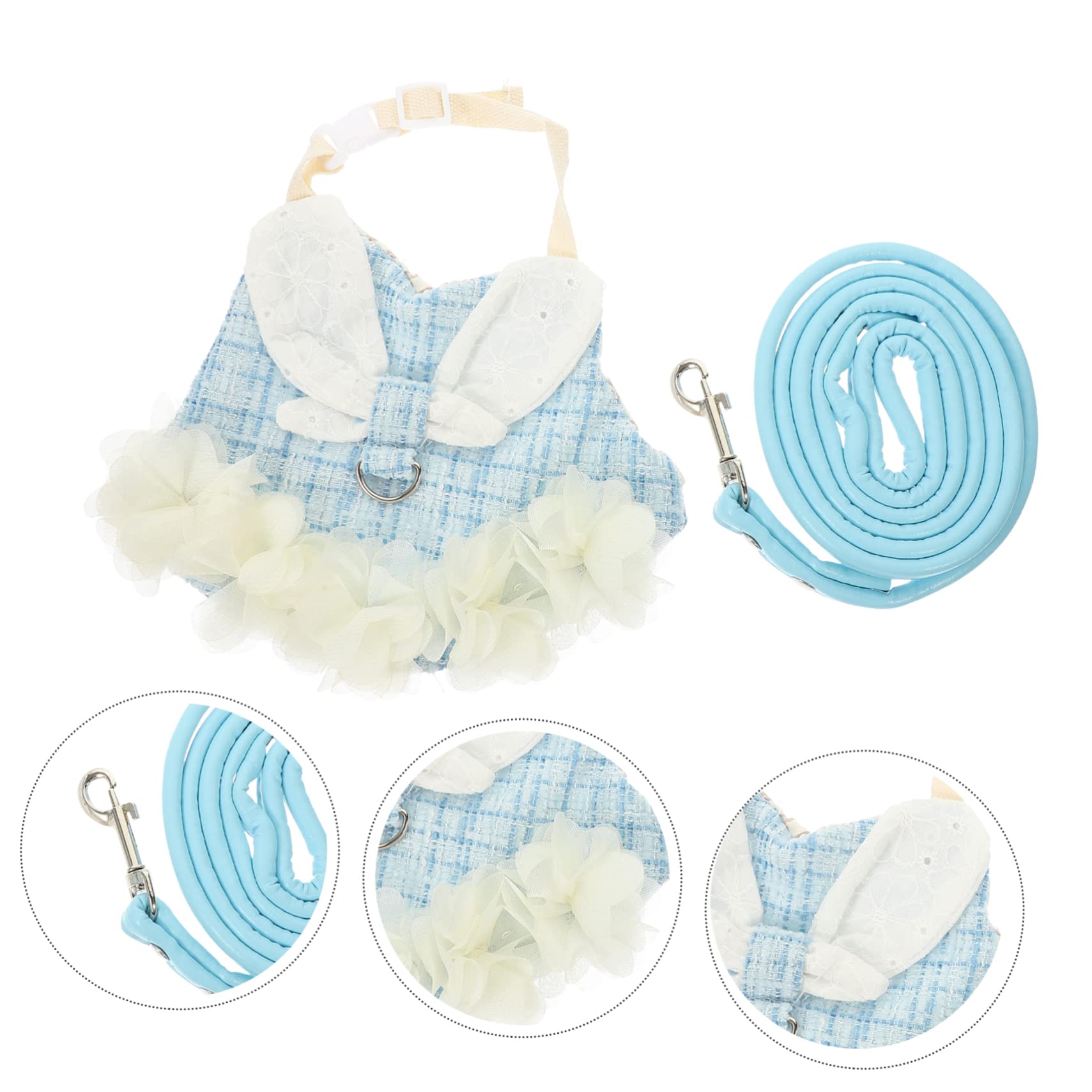 Angoily 3sätze Kaninchen-Geschirr Mit Leine Adorable Bunny Vest Für Haustiere Für Und Fotos Bequem Und Leicht Auszuziehen