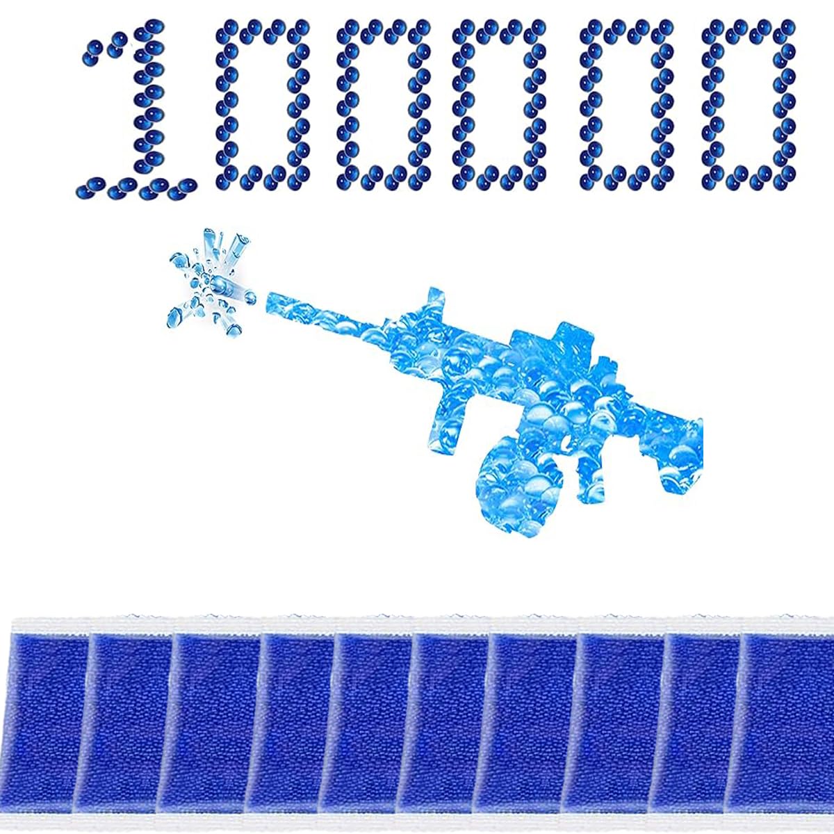 XGHEO 100,000 Pieces Water Beads Replacement Ammo Gel Balls for Water Splash 7-8mm, Gel Water Beads, Suitable for All Kinds of Water Guns for Kids