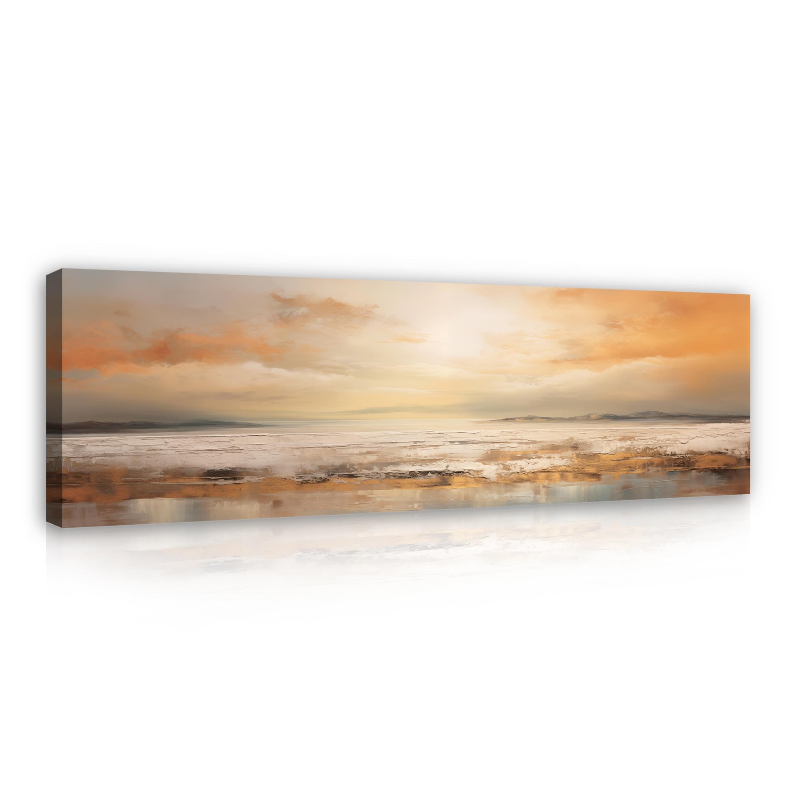 WallArena - Cuadros en lienzo - Playa, 145x45 cm | Premium Leinwand - Imagen sobre lienzo - Cuadro de pared XXL grande - Cuadros de pared para salon y dormitorio - para salon modernos impresion