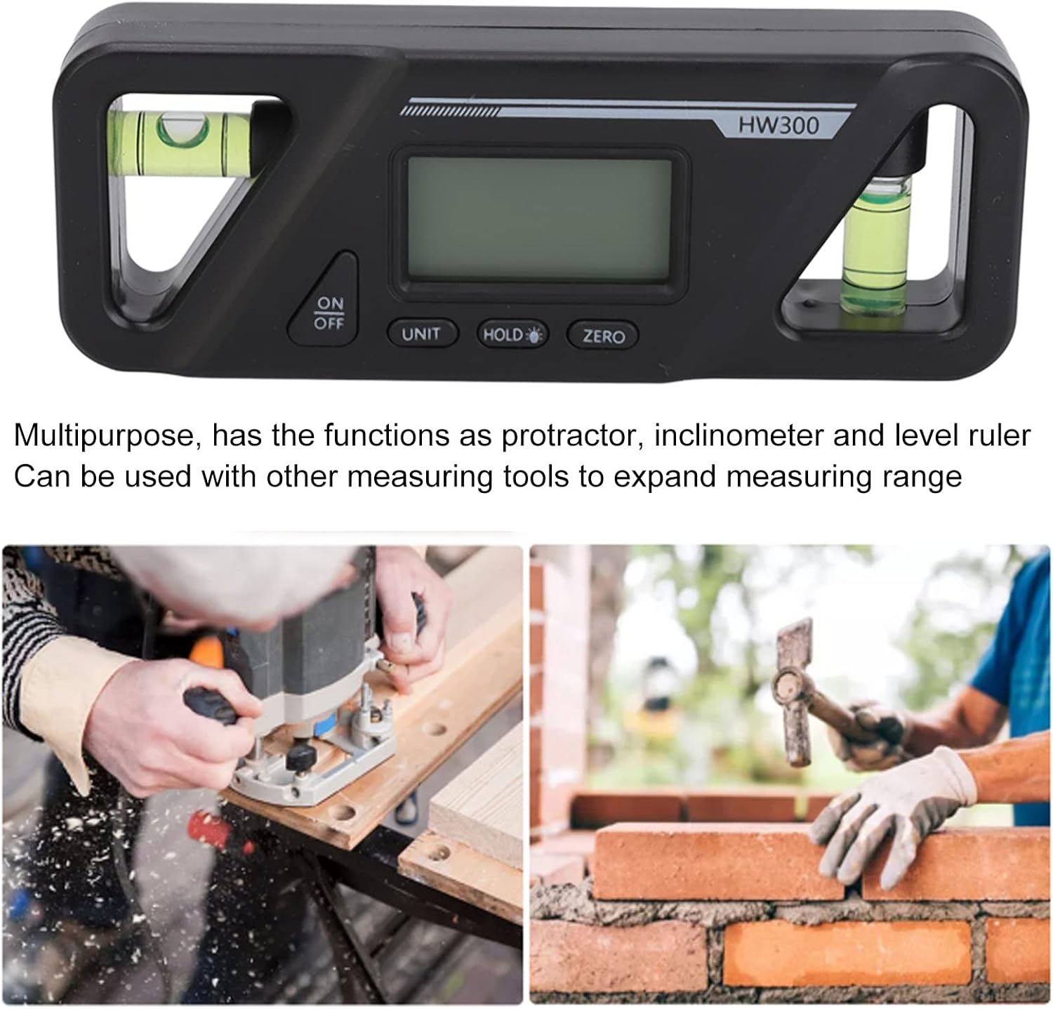 Digital Level with Magnetic Base, LCD Backlit Digital Inclinometer, High Precision Angle Finder, Zero Calibration Electronic Level Tool for Woodworking Car Repair