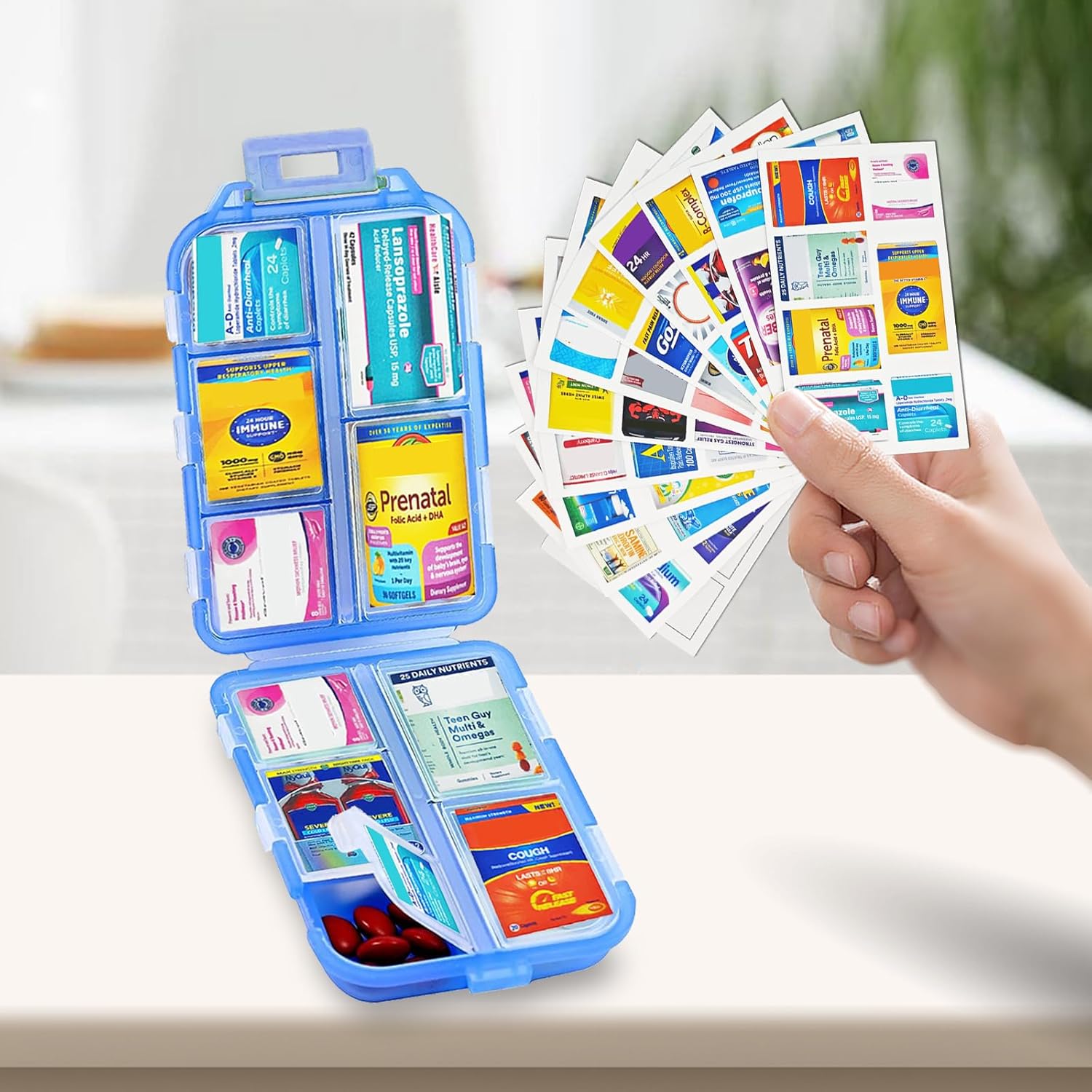 IVD Generic 168Pcs Medicine Stickers for Pill Organizers - Covers Most Common Medicine Supplements Vitamins - Travel Pill Box Lables - Daily Medication Organizer Stickers