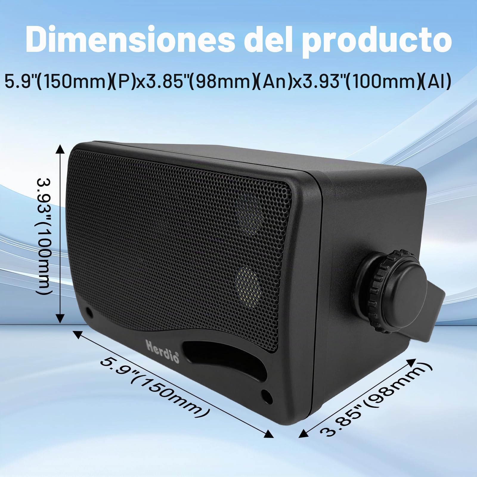 Herdio Altavoces pasivos de 3.5 Pulgadas para Exteriores, con Cable, Impermeables, para Montaje en Pared, con Sonido Superior de 400 W, Durabilidad para Todo Tipo de Clima, para el hogar, Patio