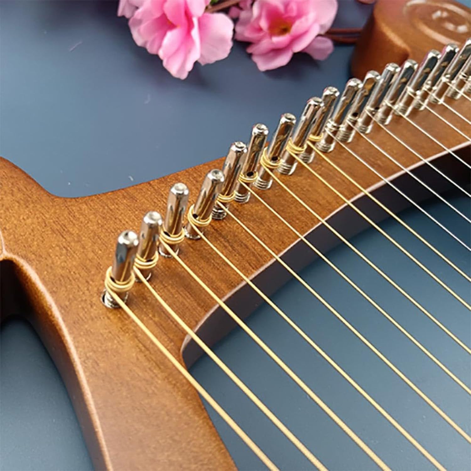 Arpa Portátil Pequeña, Arpa 19 Lira, 19 Cuerdas de Metal Arpa de Lira Instrumento de Arpa de Madera para Principiantes Amantes de los Instrumentos Amante de la música Niños