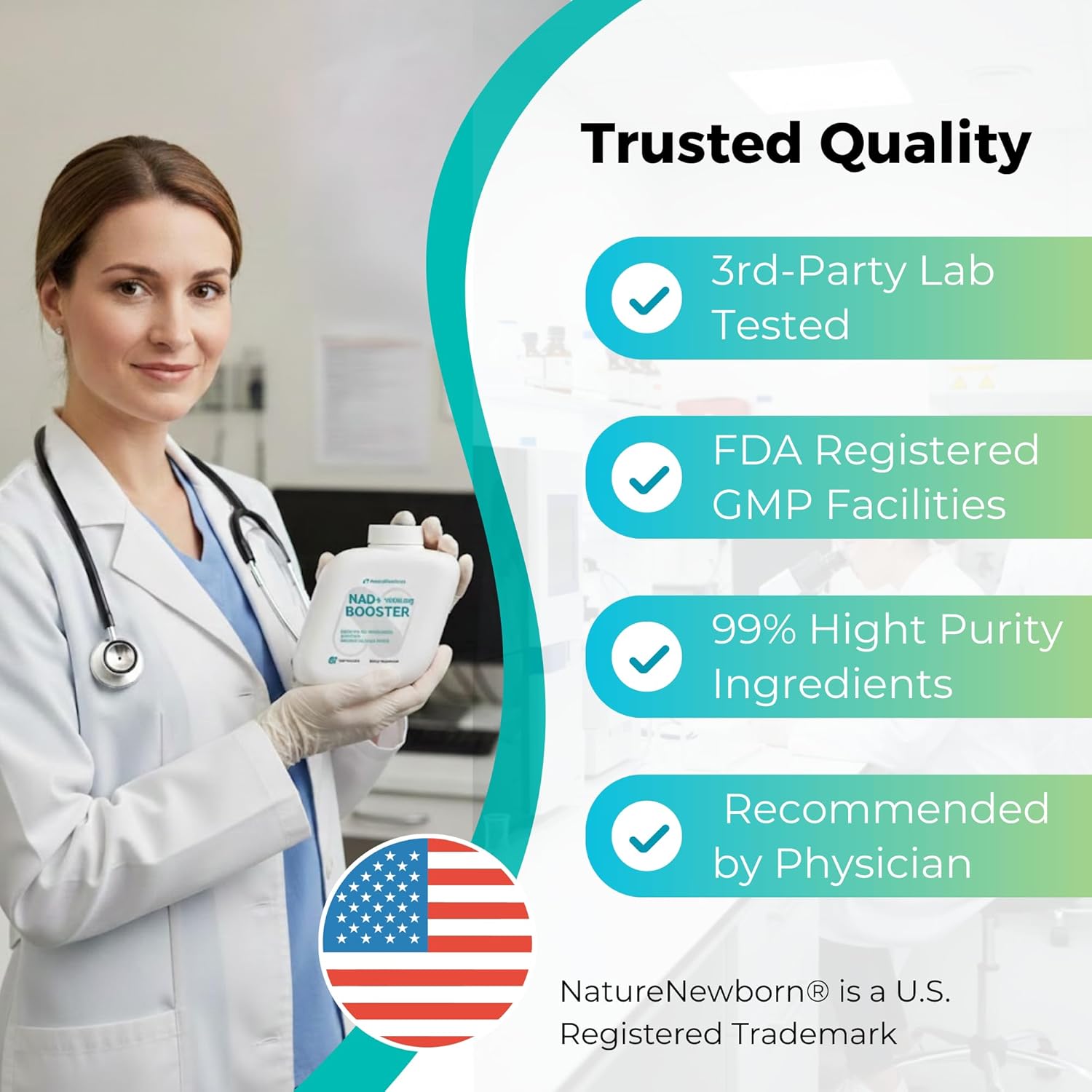 NR1000 NAD+ Supplement – NMN Supplement Alternative,-Energy & Focus Support – Nicotinamide Riboside + Resveratrol Formula – Vegan, Non-GMO, Premium Quality – 60 Capsules - Image 7