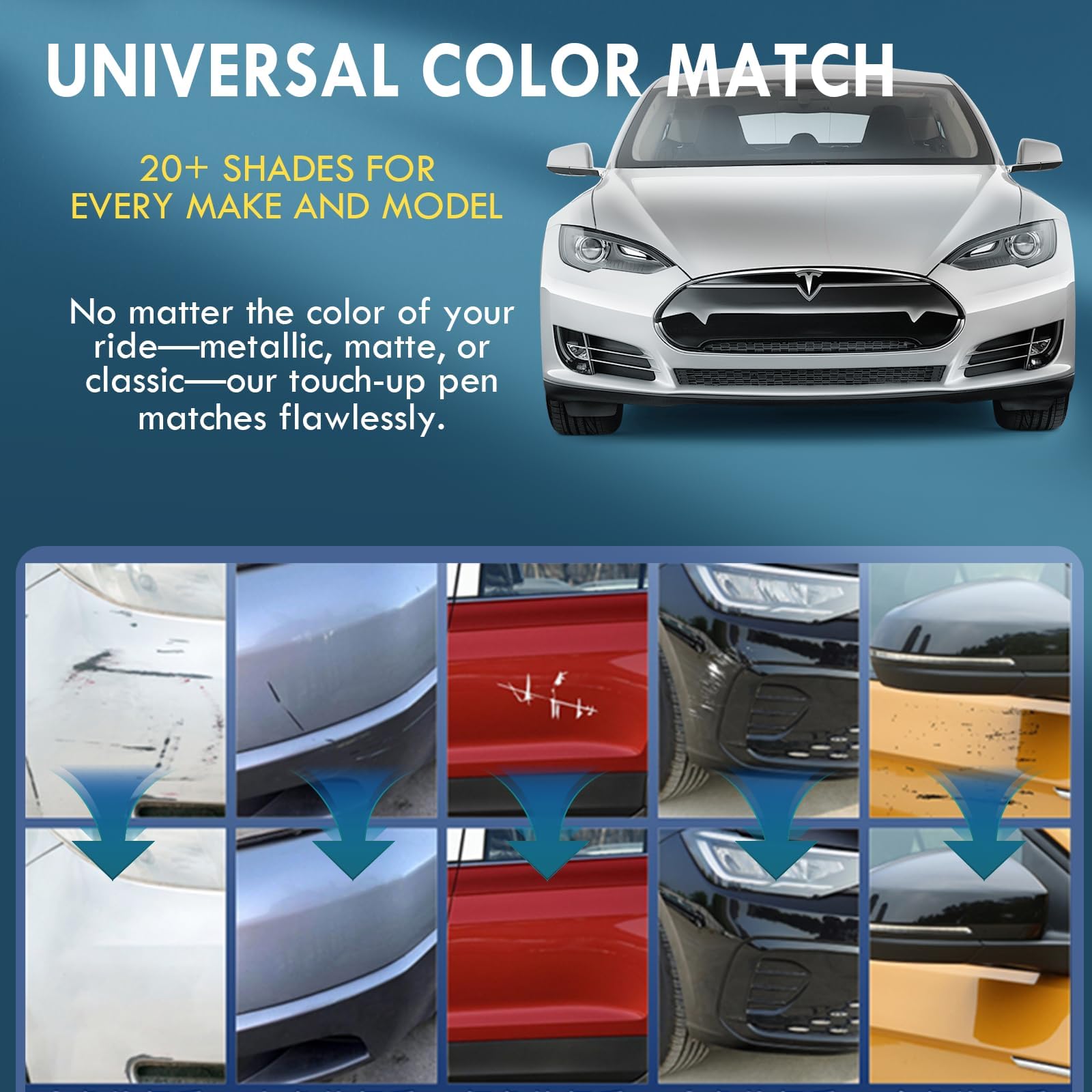 2 Stück All Cars Magic Pen, Car Scratch Repair Pens, Magic Car Scratch Removal Pen, Quick Solution for Scratches and Colour Damage, Weatherproof Paint Pens
