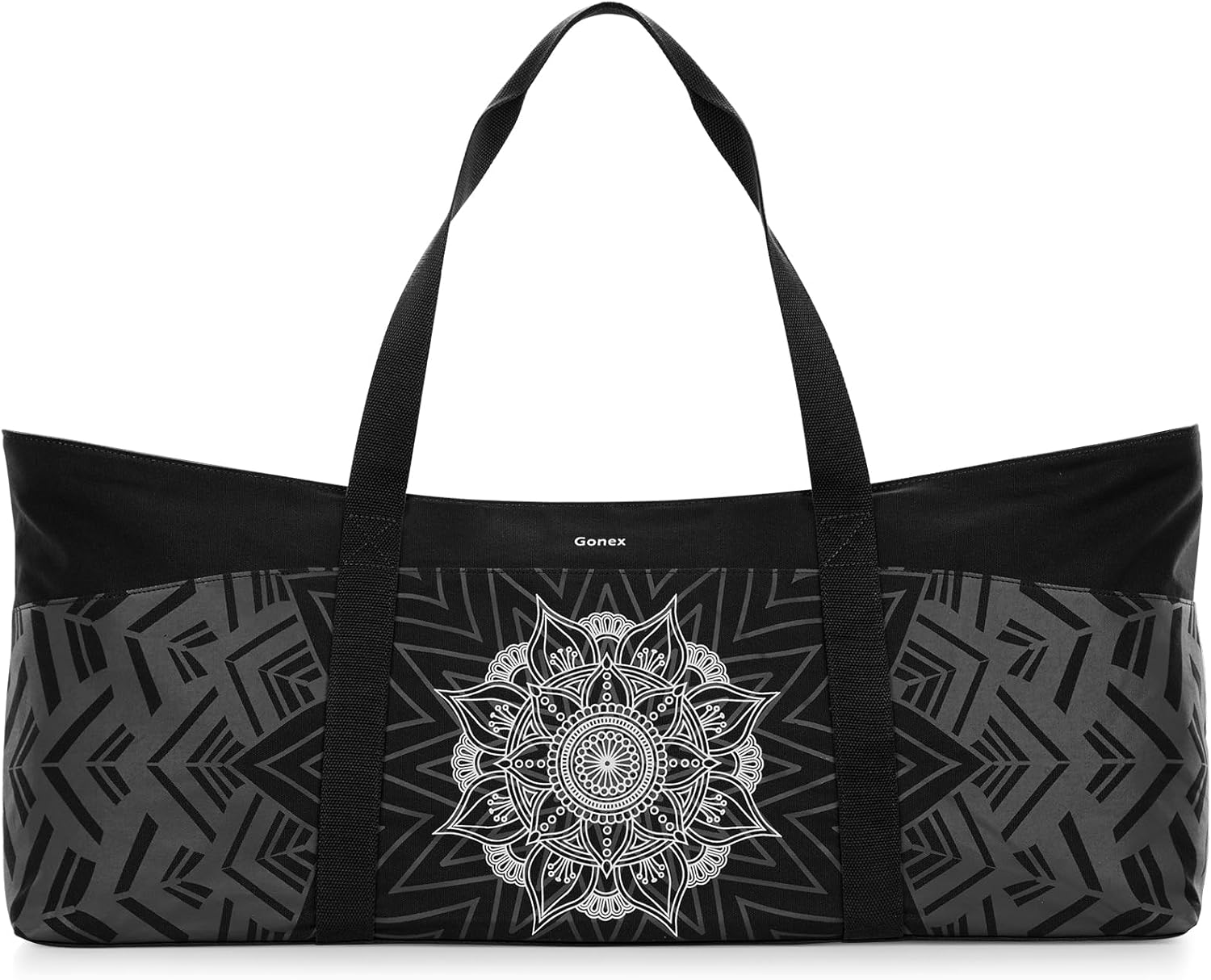 Gonex Yoga Mat Bag, Extra Large Canvas Gym Bag with Waterproof Pocket Metal Zipper, Fits Mat & Blocks, Stylish Yoga Mat Carrier for Women, Ideal for Yoga, Pilates, Workout, Travel