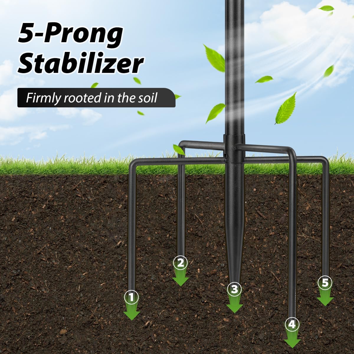 Bird Feeder Pole, 92inch Shepherds Hooks for Outdoor Heavy Duty Bird Feeder Stand Tall Double Garden Hooks for Hanging Plants, 1 Pack