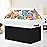 Large Toy Storage Box with Lid, Sturdy Toys Storage Chest Bin Organizer Basket with Dividers for Kids, Boys, Girls, Nursery, Closet, Bedroom, Playroom 25x13 x16 (Black and White)