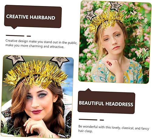 Miniatura 4 de jojofuny 4pcs Holiday Decorations New Year Headwear New Year Tiara 2023 Head Hoops 2022 Xmas Christmas Headbands 2022 Birthday Headband Chrismas