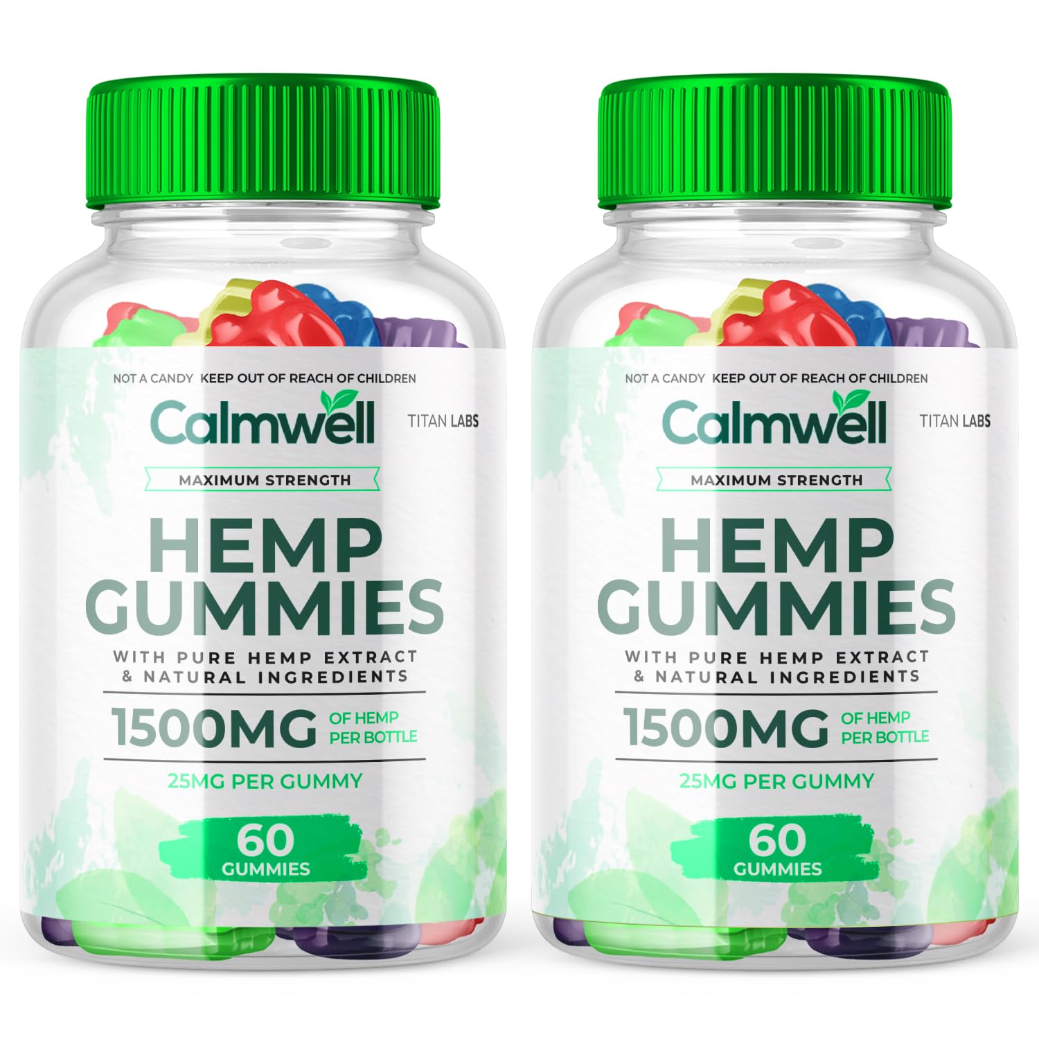 (2 Pack) Calmwell Gummies, Calmwell Hemp Gummies Advanced Formula Hemp Supplement, Calmwell Hemp Gummy Dietary Supplement 50MG of Hemp Per Serving Calmwell Wellness Dietary Supplement (120 Gummies)