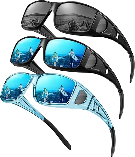 KALIYADI Gafas de sol deportivas polarizadas para hombre, lentes de sol polarizadas UV400 para ciclismo, béisbol, paquete de 3 unidades
