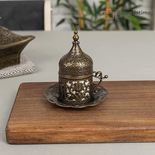 Miniatura 10 de Alisveristime (1 unidad de café turco griego árabe café expreso platillo (Lale) (dorado)