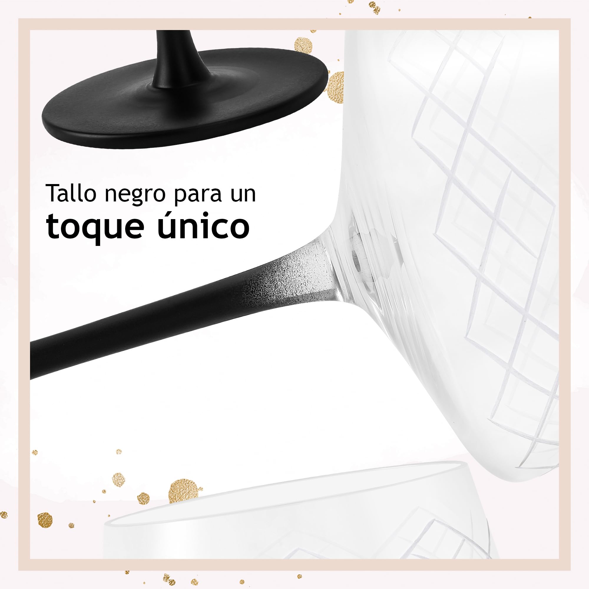 MIAMIO - copas de cóctel 280 ml Crystaluna para cocina | Copas de cóctel de cristal, 280 ml, Crystaluna. Diseño moderno y práctico para la cocina y el día a día.