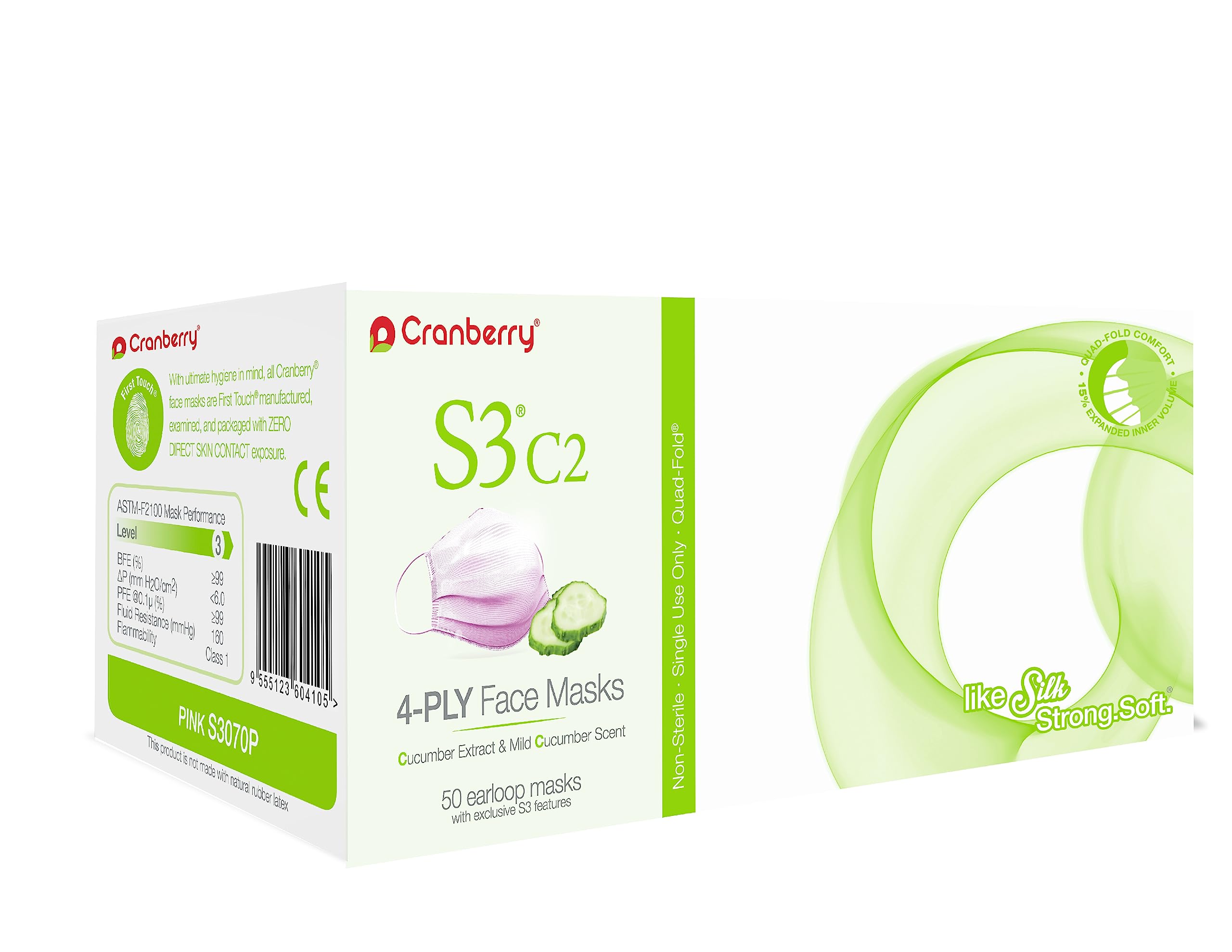Cranberry S3 C2 - Máscarilla con goma para las orejas