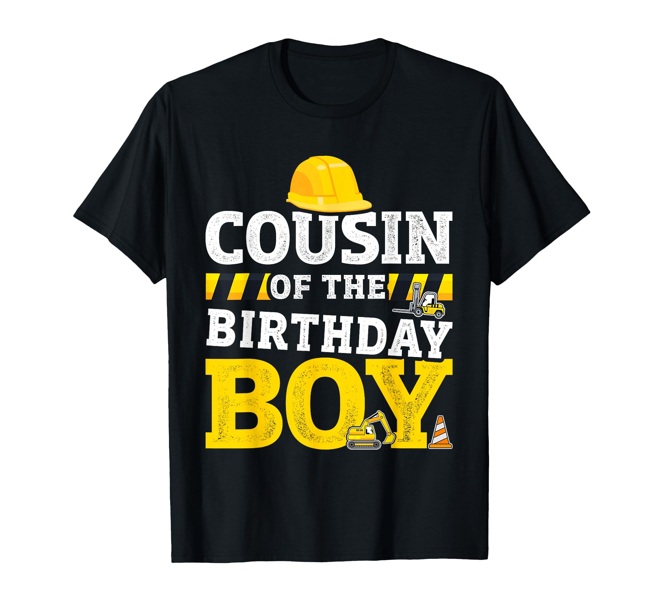 Cousin of birthday boy matching family construction party T-Shirt