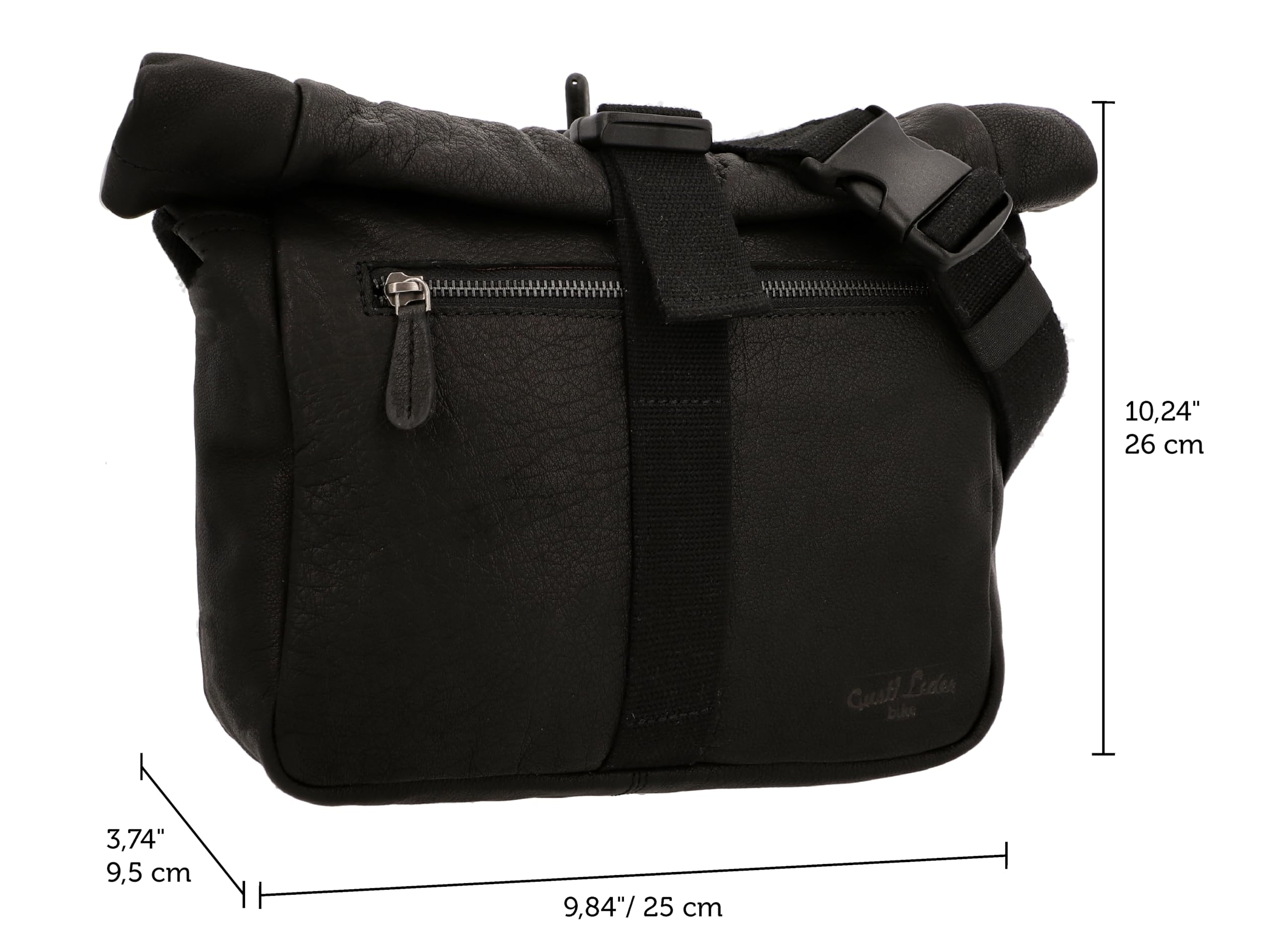 Gusti Luis Bandolera Bolso de piel Negro Cuero, Negro