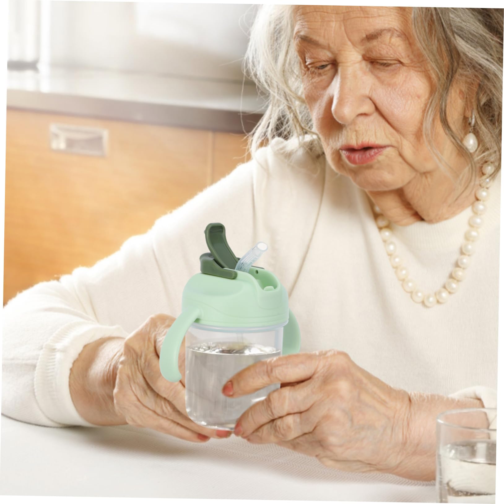 4 Vasos De Agua Para Ancianos Vasos Para Pacientes Portátiles Con Pajita Para Adultos Con Pajita Para Personas Con Discapacidad Para Adultos Con Asa