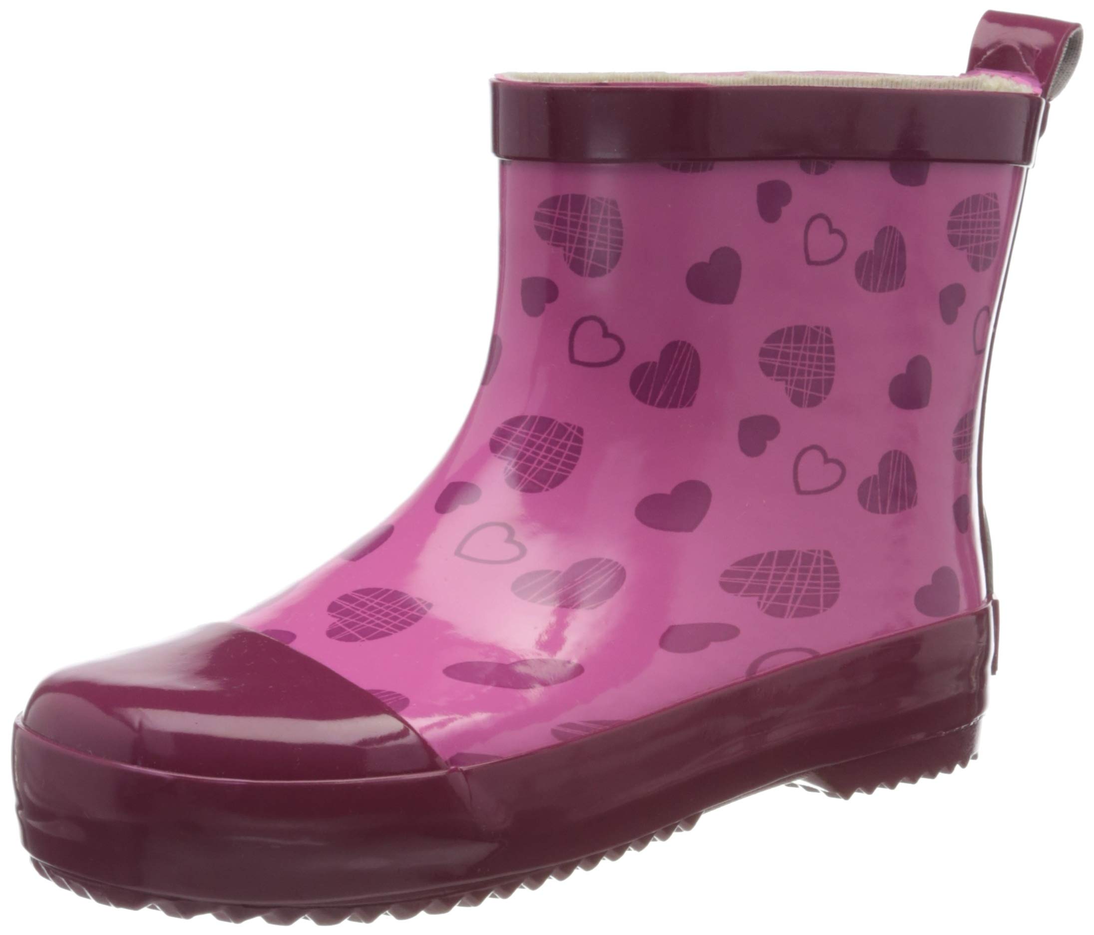 Playshoes Naturkautschuk Halbschaft Herzchen, Girls’ Wellington Boots, Pink (Pink 18), 2 UK (18 EU)