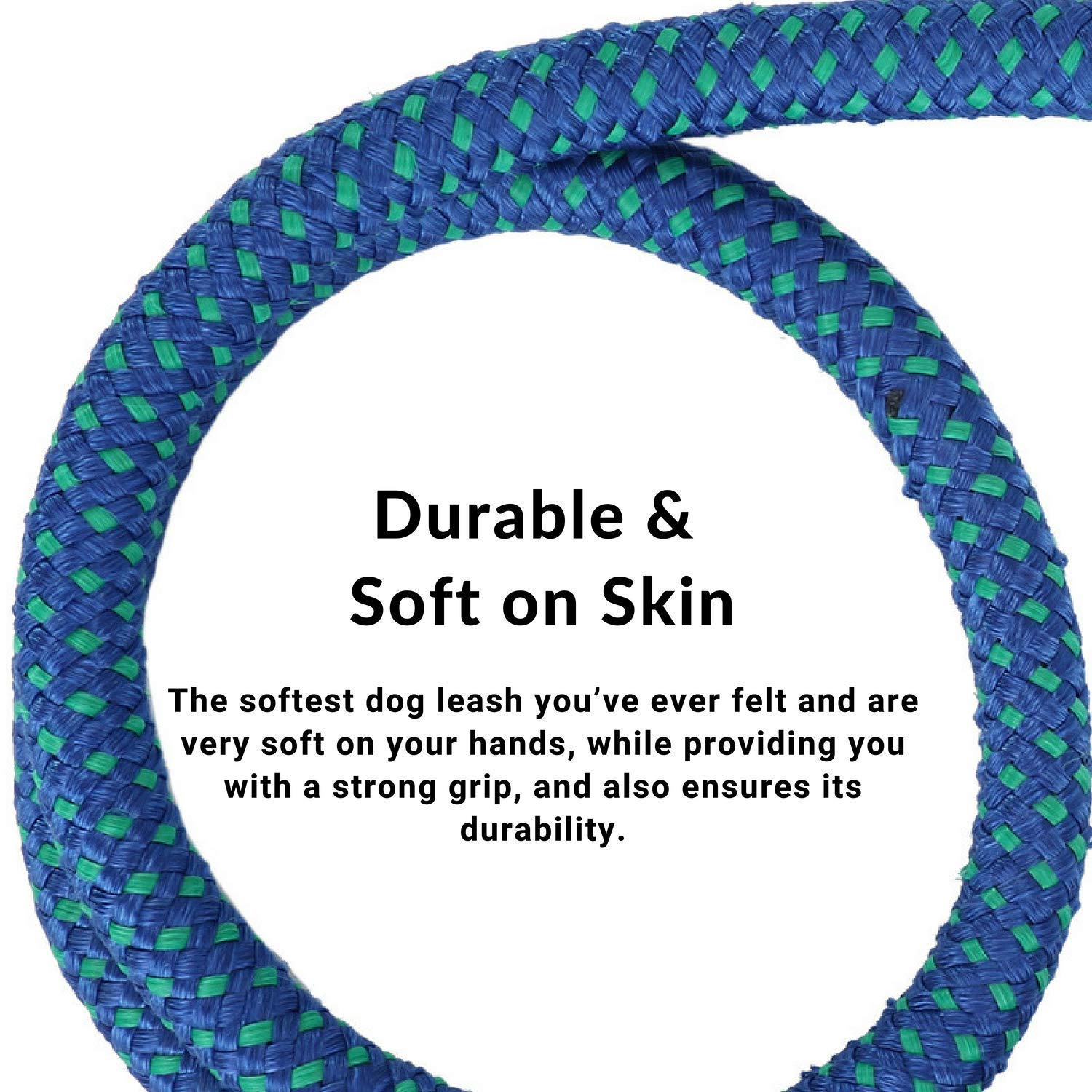 Fun Affairs Nylon Rope Dog Leash for Small Puppy and Medium Sized Dogs with Strong Hook | Size- 9mm Length-150cm (Color May Vary) 3