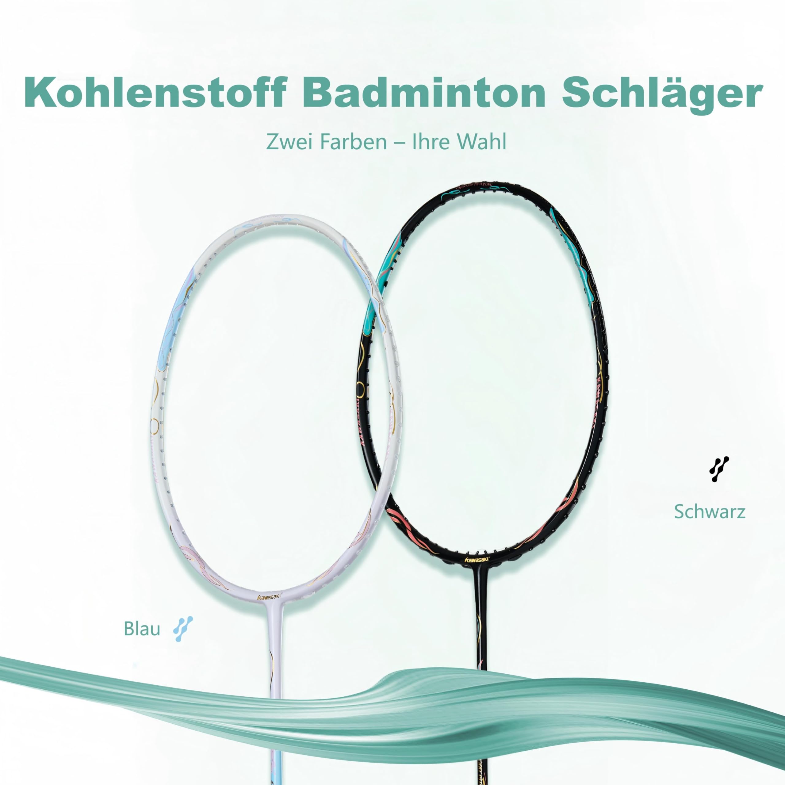 Professioneller Badminton Schläger, A1 TAAN Carbon Badmintonschläger High Tension 5U Ultra-Light Badminton Set mit Griffbänder & Schlägertasche-1915 Pro(Get Strung)