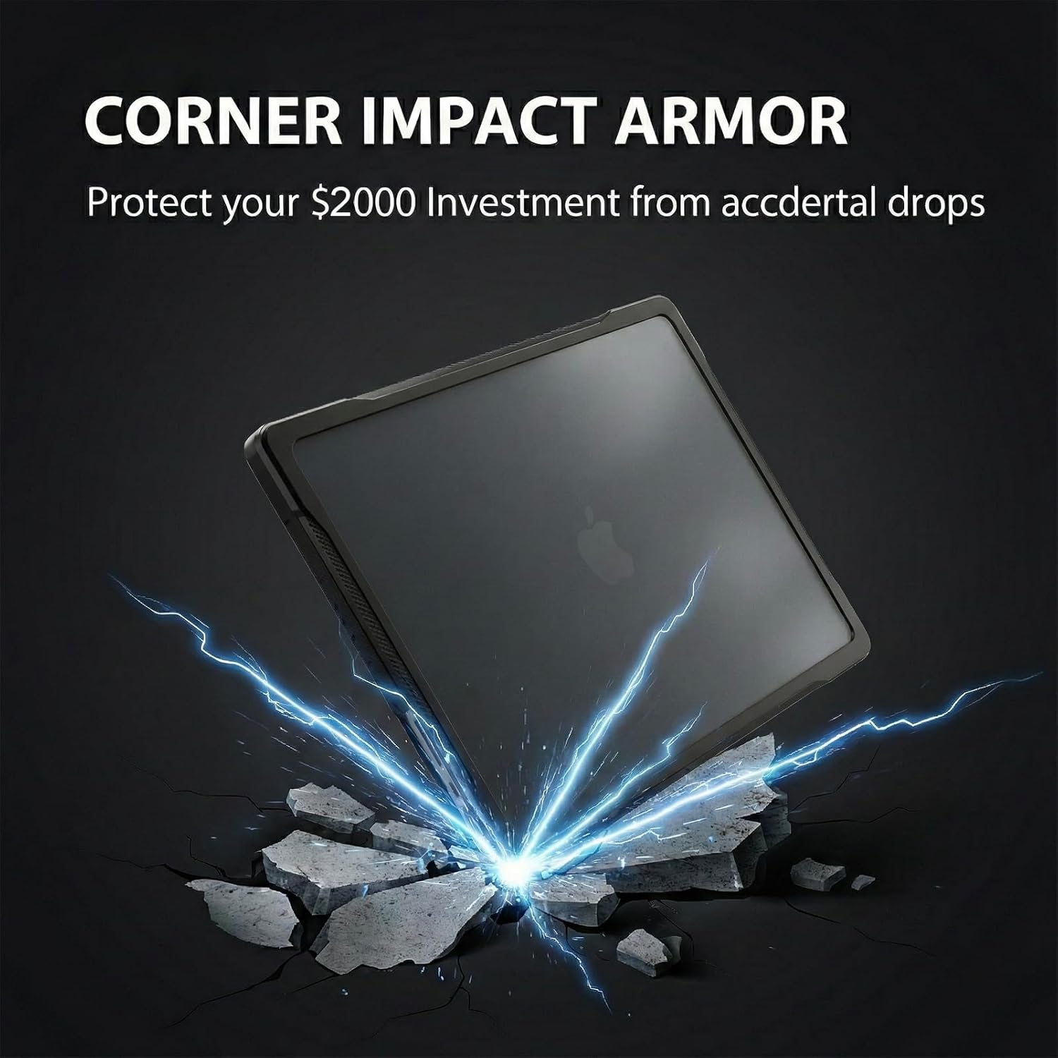 Batianda Ultimate Protection Case for New MacBook Pro 14 inch 2026 2025 M5 M4 M3 M2 Pro Max Chip Matte Translucent Rugged Armor Shell Shockproof Carbon Fiber Texture Grip with Keyboard Cover, Black