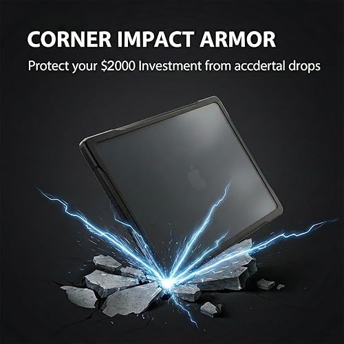 Miniatura 8 de Batianda Funda de protección definitiva para MacBook Pro de 14 pulgadas 2025 M5 M4 M3 Pro Max Chip mate translúcido resistente carcasa de armadura