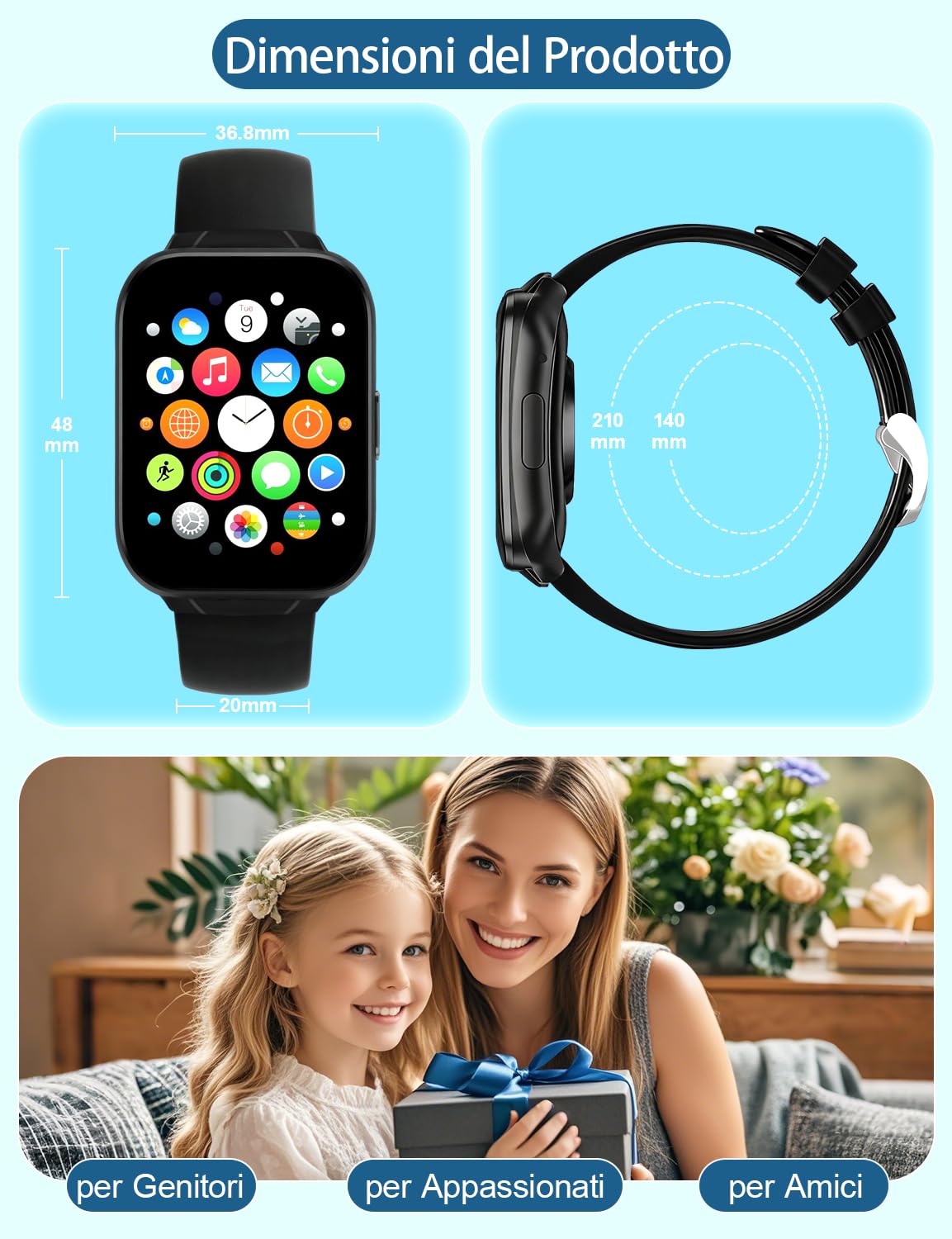 Smartwatch Uomo, Orologio Intelligente 1,83 Pollici con Chiamate Bluetooth, Impermeabile IP67, 100+ Modalità Sportive, Cardiofrequenzimetro, Monitoraggio Sonno, per iOS e Android