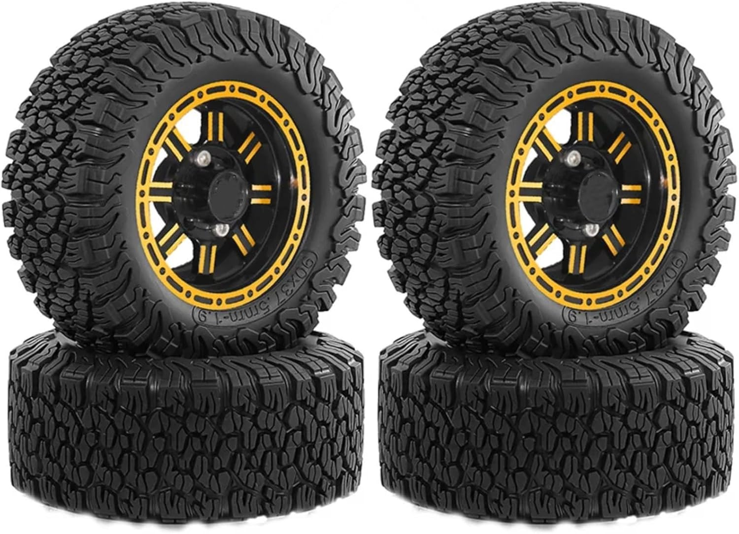 RCカーのタイヤとホイール For MJX H12Y For MN-128 MN82S LC79 4pcs 1/12 メタル 1.9