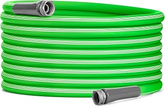 Delxo Garden Hose without Nozzle, 50 FT Non-Expanding Water Hose with 3/4 In Aluminum Alloy Interface, Heavy Duty Manguera Para Jardin, Water Pipe, Easy to Use for Gardening, Car Washing & Storage