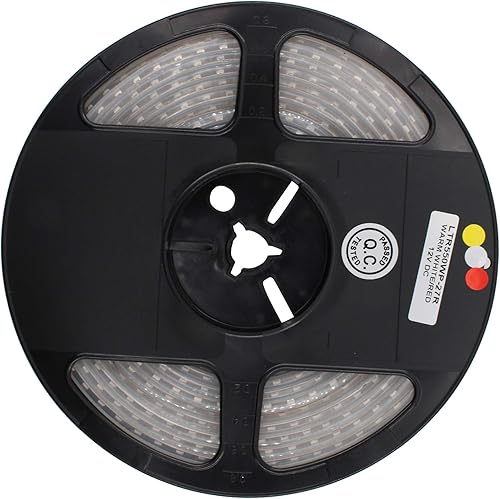 LTR550WP-27R Luz de cinta LED blanca cálida extra roja, 2700K, 12VDC, 54 vatios, 14 pies para exteriores