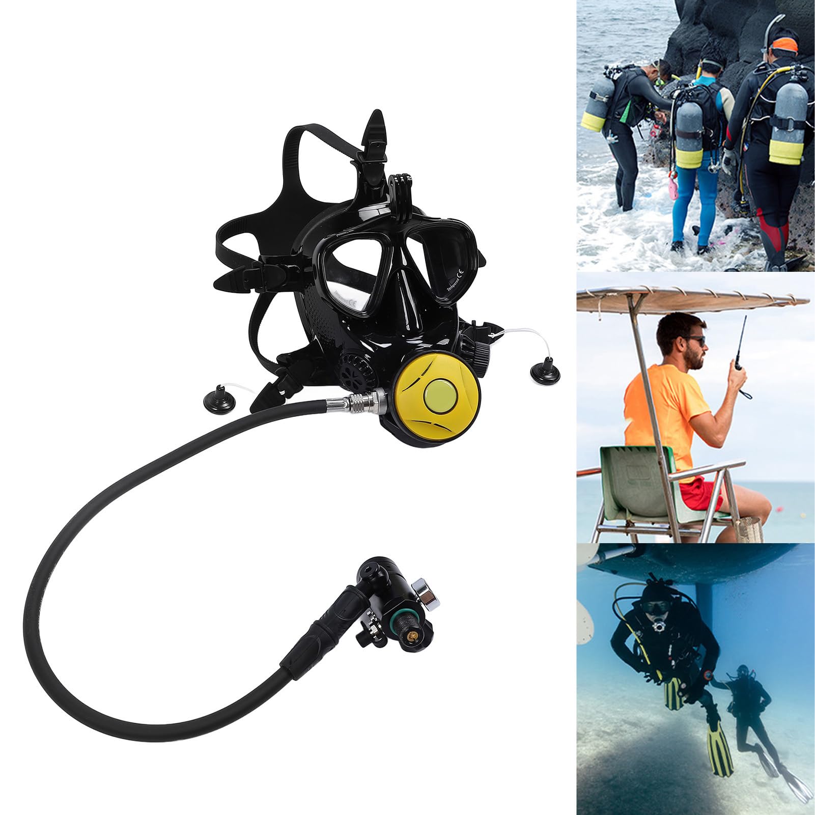 DIDEEP - Mini tanque de buceo con gafas de buceo de cara completa, tanque de oxígeno portátil de 1 litro y equipo de esnórquel para los entusiastas de la exploración submarina y el esnórquel