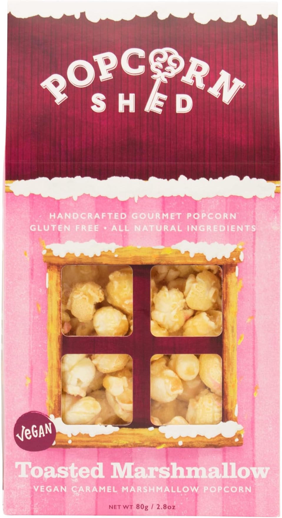 Popcorn Shed Toasted Marshmallow Gourmet Popcorn (1 x 80g) - Vegan Marshmallow Flavoured with Melted Marshmallows, Easy & Low Calorie Snack, Perfect for Parties, Movie Nights & Gifting