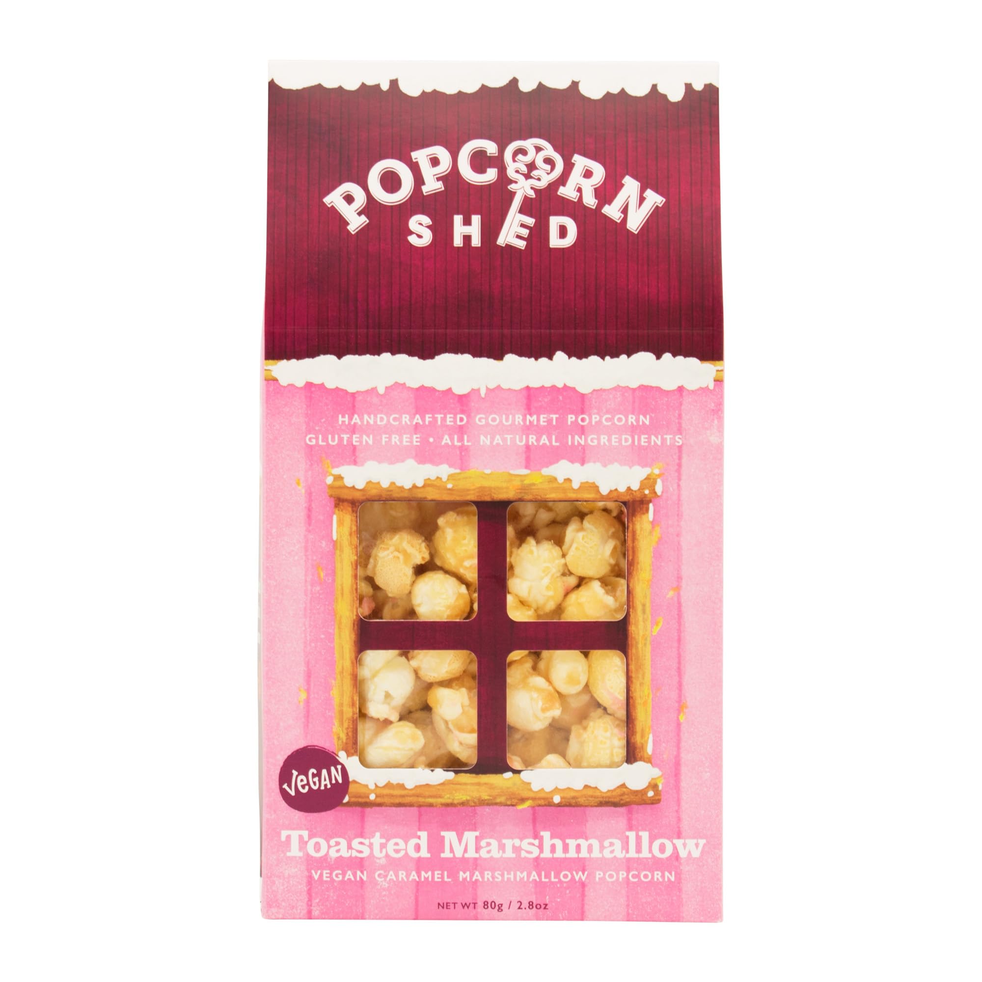 Popcorn Shed Toasted Marshmallow Gourmet Popcorn (1 x 80g) - Vegan Marshmallow Flavoured with Melted Marshmallows, Easy & Low Calorie Snack, Perfect for Parties, Movie Nights & Gifting