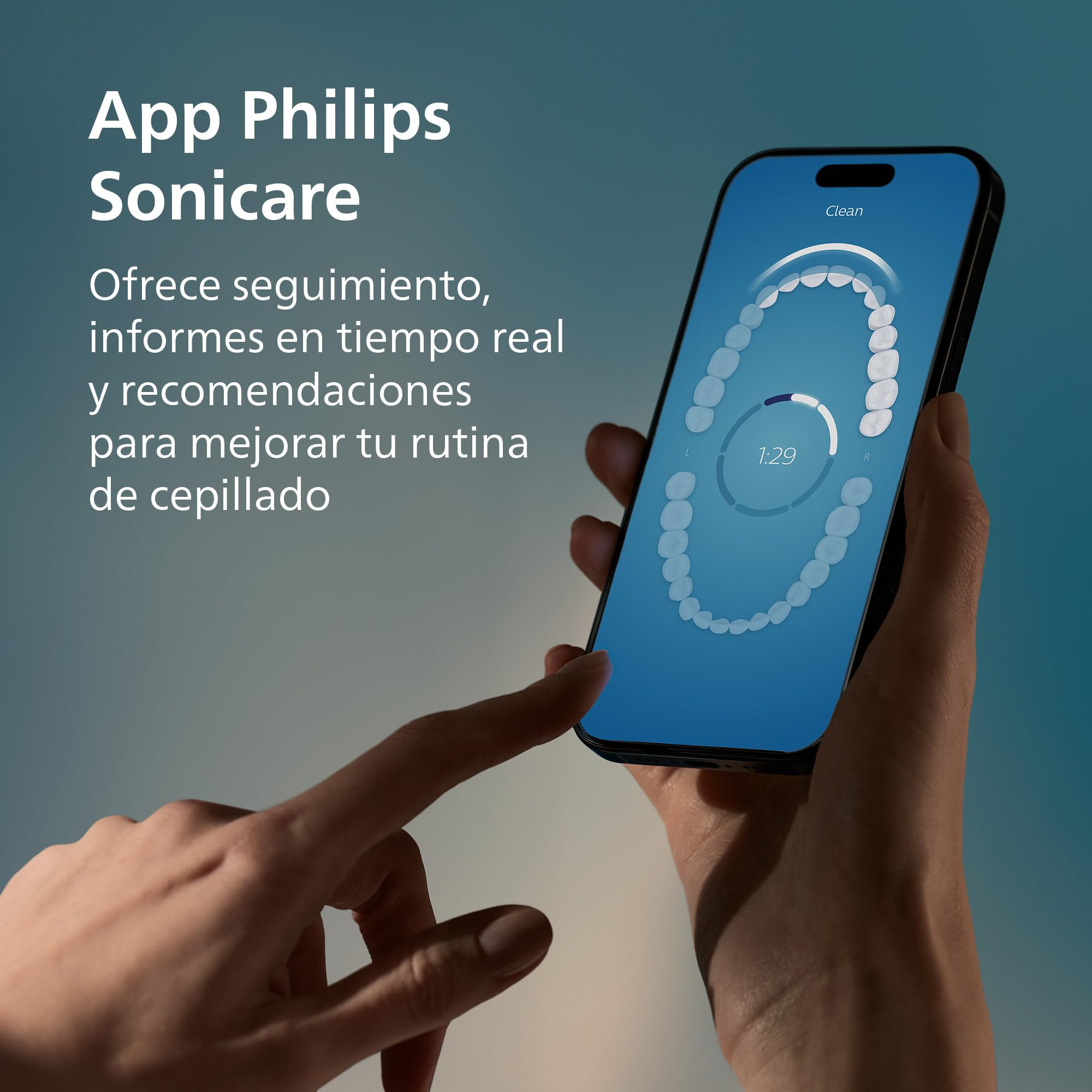Philips Sonicare DiamondClean Smart 9400, cepillo dental eléctrico, sónico con aplicación, sensor de presión, detección de cabezal de cepillado, negro, modelo HX9917/89