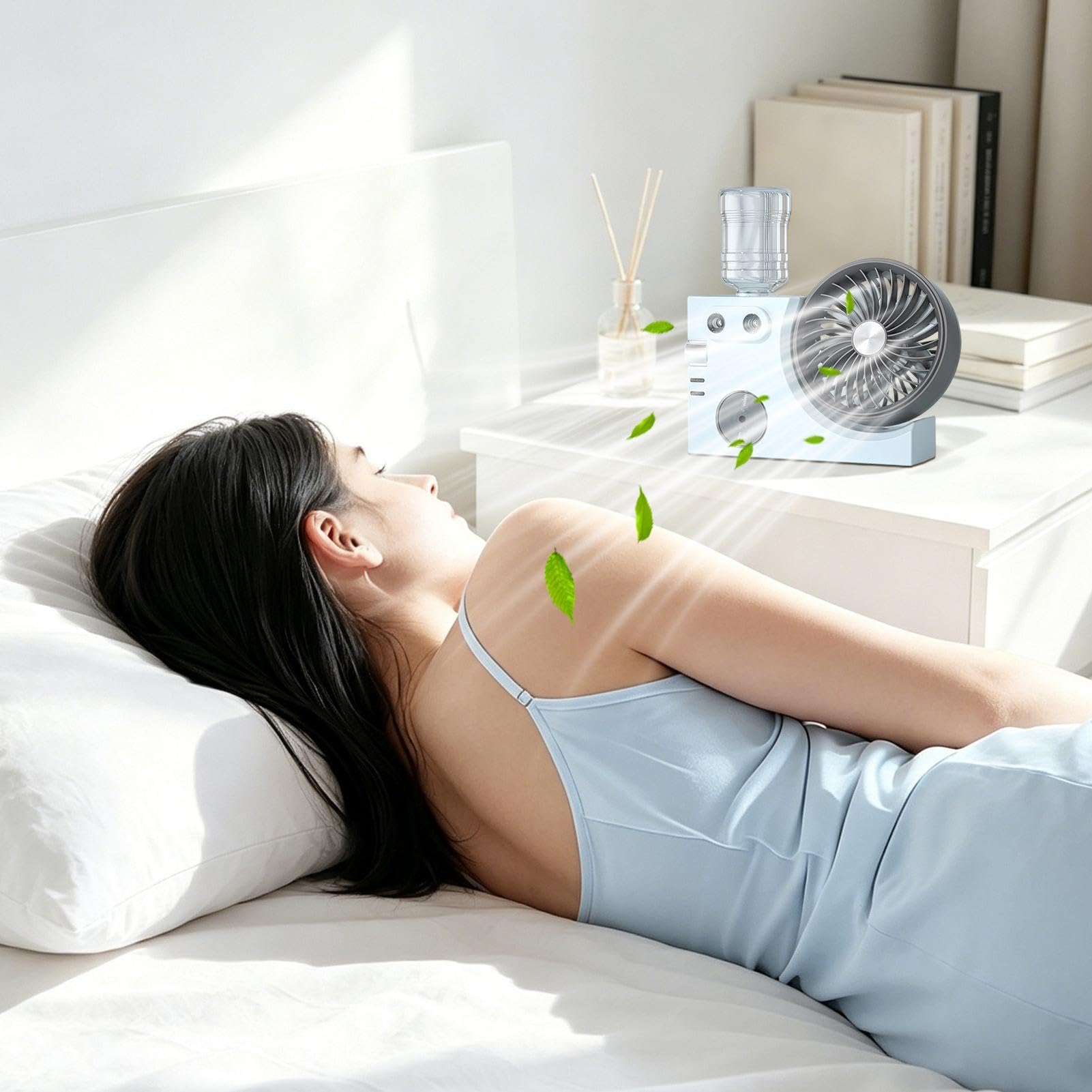 Ventilatore Portatile Con Nebulizzazione Circolatore Di Aria Da Tavolo